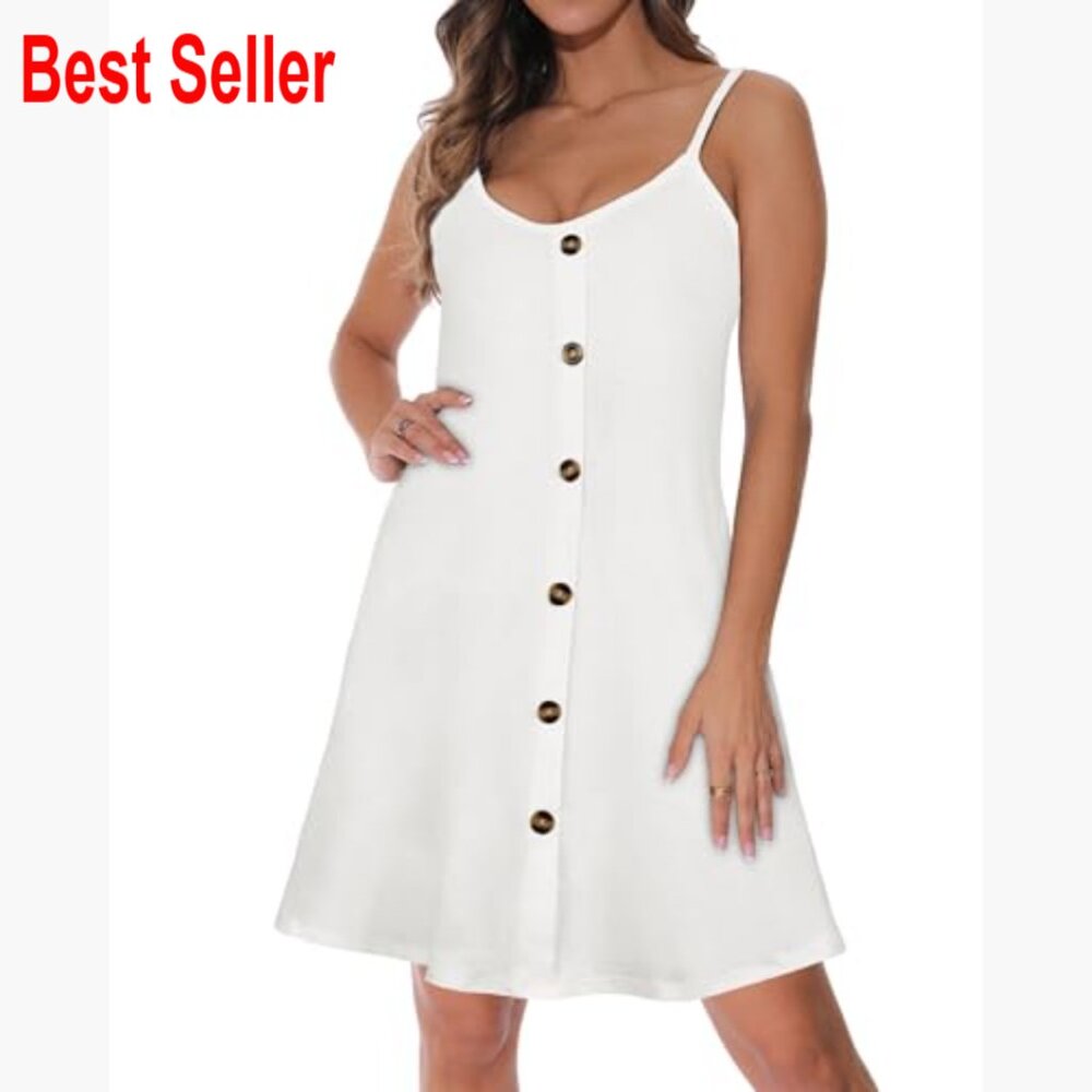 Spaghetti Strap Button Down Sundress With Pockets… - image 6